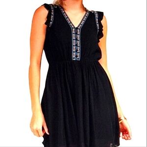 Blue Rain Boho Embroidered Dress Women's Sz Large